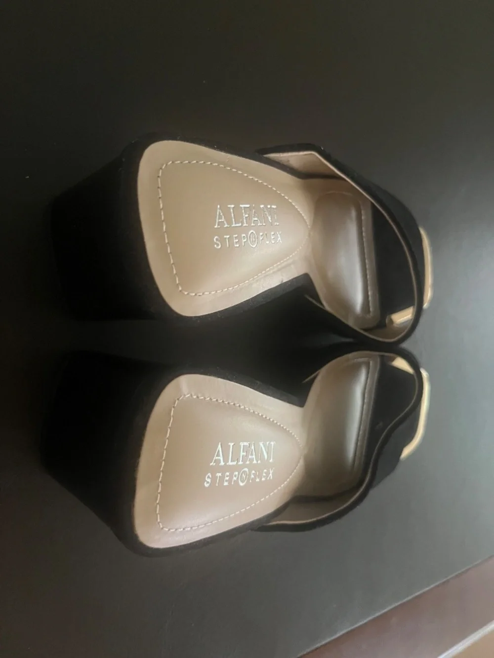 Black with Gold Trim Wedge Slide